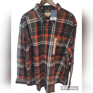 St. John's Bay Men's Long Sleeve Plaid Flannel Shirt Big And Tall Size 2XL